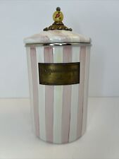 Vintage MacKenzie Childs Bathing Hut Pink/White Striped Canister 10 in. (D2) picture