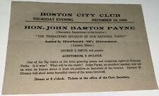 Rare Antique American John Barton Payne Threat to National Parks Speech Boston picture