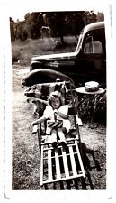 1946 Sheila Boss Holding a Basket Chebeague Island, Maine Id'd VTG Photo VV picture