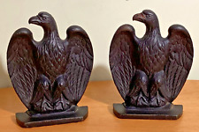 Mid 20th Century Vintage Robert Emig Cast Iron Federal American Eagle Bookends picture