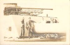 Gunners At Work, U.S.S. Florida, RPPC picture