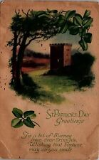 c1910 ST. PATRICK'S DAY GREETINGS BLARNEY ERIN'S ISLE POSTCARD 36-184 picture
