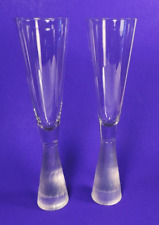2 ARTLAND PRESCOTT HONEYCOMB CLEAR CHAMPAGNE FLUTES /  GLASSES (MINT) picture