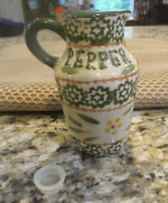 TEMPTATIONS BY TARA PEPPER SHAKER WITH HANDLE OLD WORLD GREEN picture