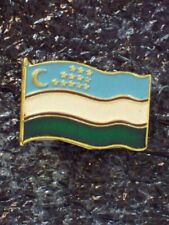 Vintage Uzbekistan Flag Pin Russia Independent Republic Souvenir Travel Badge picture