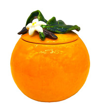 Mid-Century California Metlox Manufacturing Majolica Orange Fruit Kitchen Jar picture