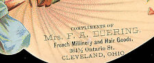 CLEVELAND DIE CUT TRADE CARD, MRS DOERING HAIR GOODS, 364 1/2 ONTERIO ST. TTC250 picture