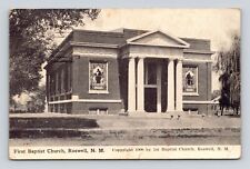 Antique Old Postcard New Mexico First Baptist Church Roswell 1912 Cancel picture