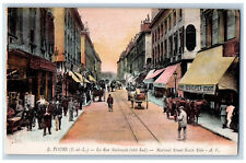 Tours France Postcard National Street South Side Business Section c1910 picture