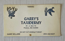 Vintage Garry's Taxidermy Business Card Garry Willard Puxico MO picture
