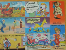 LOT of 8   Old Postcards  COMIC  HUMOR   ca.1930's-1940's picture
