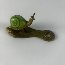 Vintage Allied Brass Geen Yellow Snail Desk Top Wall Hanging Paper Holding Clip picture