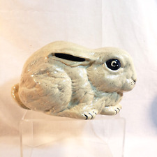 Ceramic White Speckled Bunny Rabbit Figurine Decor Easter picture