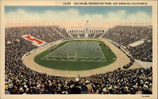 Coliseum Exposition Park Los Angeles California stadium aerial 1940s postcard picture