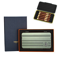 Lubinski Travel Cigar Humidor Case Portable Metal Cigar Holder Box 5 Count Green picture