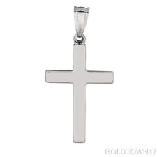  14kt White Gold Solid Ladies Cross Charm  picture