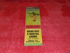 VINTAGE 1940s  MATCHBOOK COVER WITH PIN UP FROM GRAND CAFE & COCKTAILS ENCINITAS picture