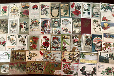 Big Lot of 75 Vintage Antique~Christmas Xmas Postcards~3 Santa's~in sleeves~g569 picture