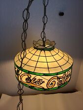 Vtg Faux Stained Glass Tiffany Hanging Ceiling Light Lamp Shade Drink Coca Cola picture