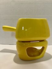 California Pottery Extra Touch FTD Yellow Tea Light Burner Fondue Sauce Warmer picture