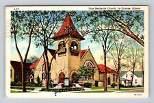 La Grange IL-Illinois, First Methodist Church, Antique Vintage c1943 Postcard picture