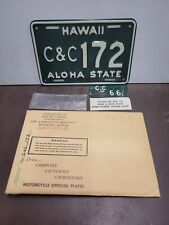1966 Hawaii C & C Motorcycle   License Plate Tag MINT with tab in wrapper picture