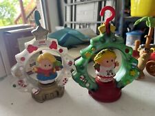 2 Little People Christmas Ornaments With Figurines picture