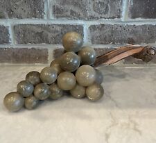 Vintage Alabaster Green Glass Grape Cluster Drift Wood Stem MCM Green Grapes 13
