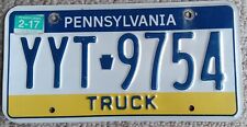 2017 Pennsylvania Truck License Plate YYT-9754 picture