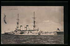 Ak S. M.S.Wettin, The Battle Ship Before The Coast IN Full Of Pracht picture