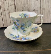 Royal Albert England Vintage Bone China Blue Forget-Me-Nots Cup Saucer picture