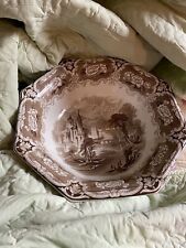 Antique J. Clementson Ironstone Udina Pattern Octagon Bowl 1840s 12” eight- Side picture