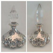 Antique Art Nouveau Alvin Silver 999 Steuben Glass Lobed Pumpkin Perfume Bottle  picture