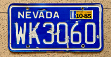 1985 NEVADA license plate – ORIGINAL RUGGED TERRIFIC vintage antique auto tag picture