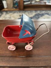 Vintage 1930s Wyandotte Pressed Steel Miniature Doll Baby Buggy Carriage picture