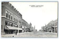 c1910 4th Street Looking East Devil's Lake North Dakota ND Antique Postcard picture