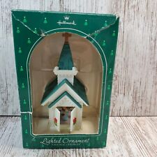 Vintage Hallmark Lighted Village Church Christmas Ornament Dated 1984 picture