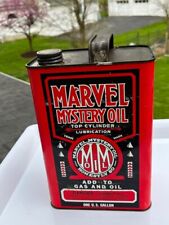 1950's MARVEL MYSTERY Oil Can, 1 Gallon - Gas & Oil, Vintage Antique Can picture