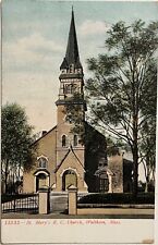 Waltham MA St Mary’s Catholic Church Massachusetts Vintage Postcard c1900 picture