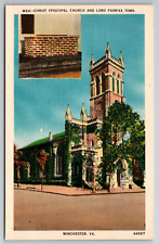 Vintage Postcard VA Winchester Christ Episcopal Church Tomb Linen ~11687 picture