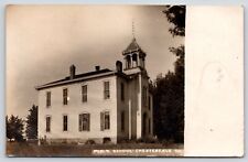 Chesterfield Illinois~Public School Building~Open Belfry Cupola~1908 RPPC picture