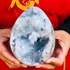 3.14LB Natural Blue Celestite Geode Quartz Crystal Mineral Specimen Healing picture
