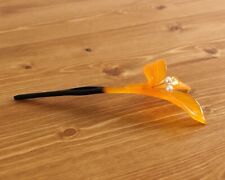 Hair ornament single hairpin three-leaf hairpin amber/Pearl Kanzashi Japanese picture