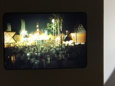 1971 35mm Slide EXPO 1970 Osaka Wide Angle Nighttime Shot w/ Bulgaria Pavilion B picture