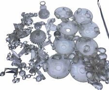 Vtg Huge Assorted Crystal Prisms Lot Oil Lamp Chandelier Drop Spear Icicle Parts picture