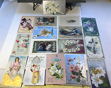 Antique EASTER Postcards Embossed Flowers Beautiful Lot of 16 picture