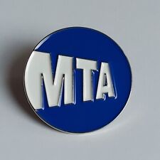 NYC TA subway bus white on blue MTA logo enamel pin new  picture