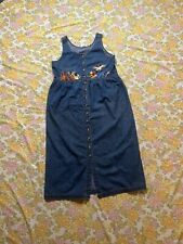 Vintage 90s Early 00s Disney Store Winnie The Pooh Denim Maxi Dress Large picture
