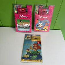 SEALED NEW 3 Vintage Disney ReadAlong Book Cassette Tape mermaid jungle aladdin picture