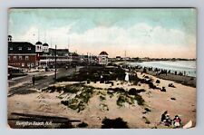 Hampton Beach NH-New Hampshire, Aerial Landscape Beach Antique Vintage Postcard picture